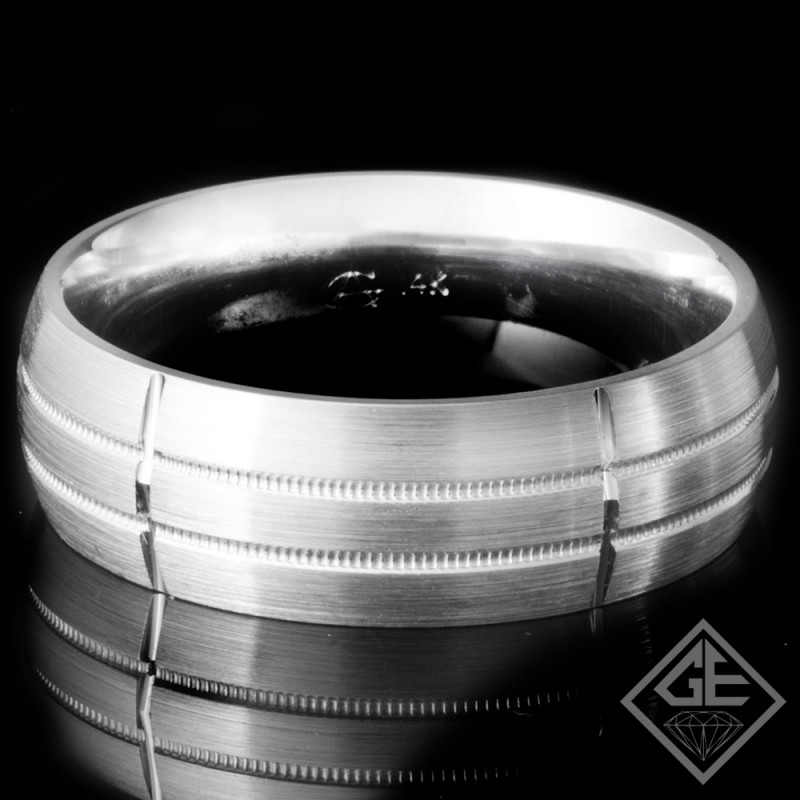 Men's Wedding Band 7 mm 14k White Gold