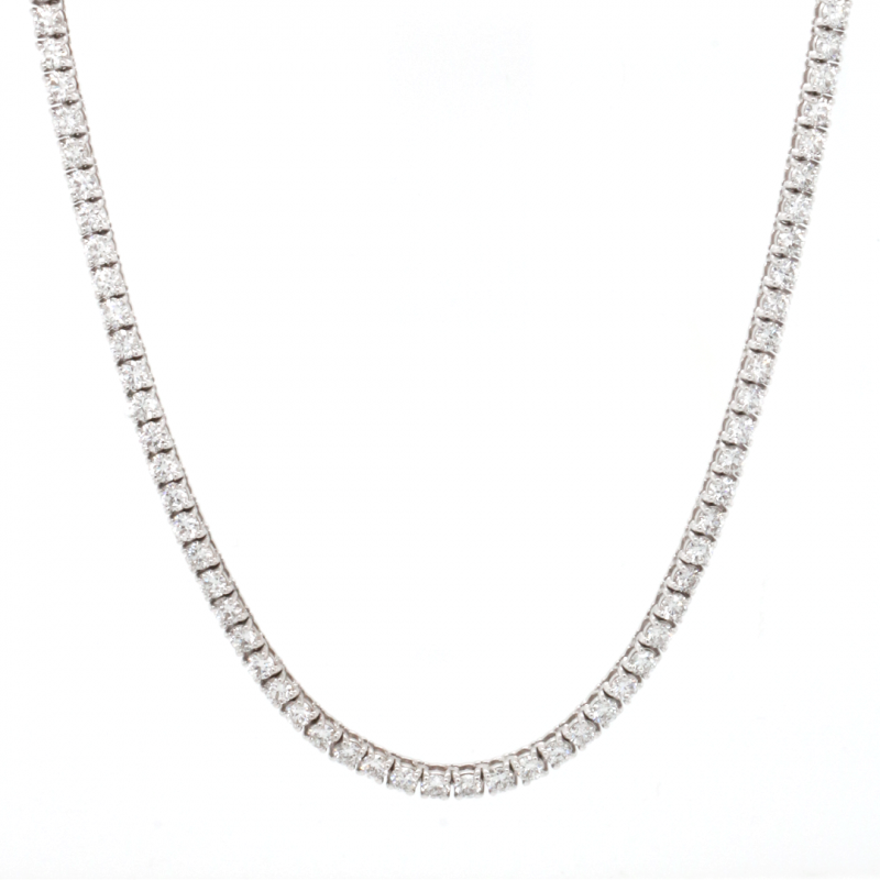 14k White Gold 9.28 Ct. Tw. Round Brilliant Cut Lab Grown Diamond Necklace
