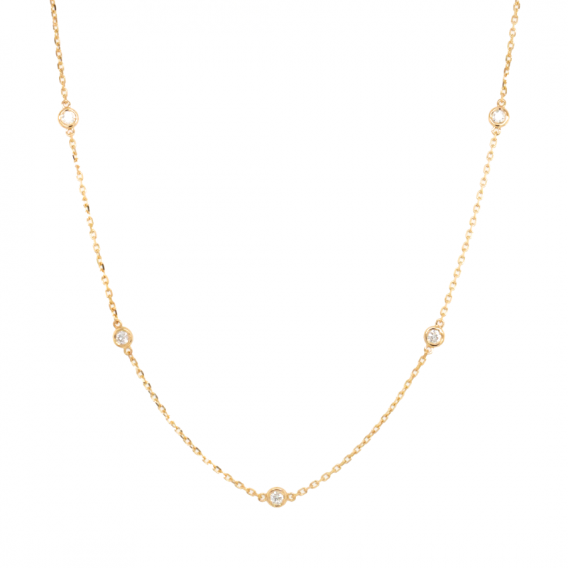 14k Yellow Gold 0.58 Ct. Tw. Diamond by the Yard Necklace