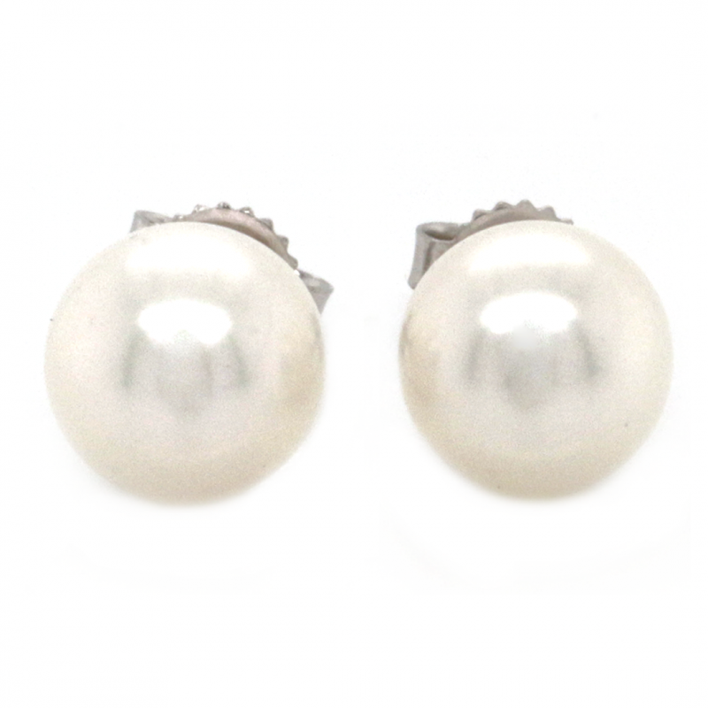 Japanese Akoya Pearl Stud Earrings in 14k White Gold