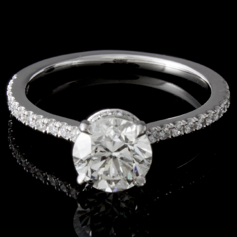 Custom 1.06 carat Round Brilliant Diamond Engagement Ring