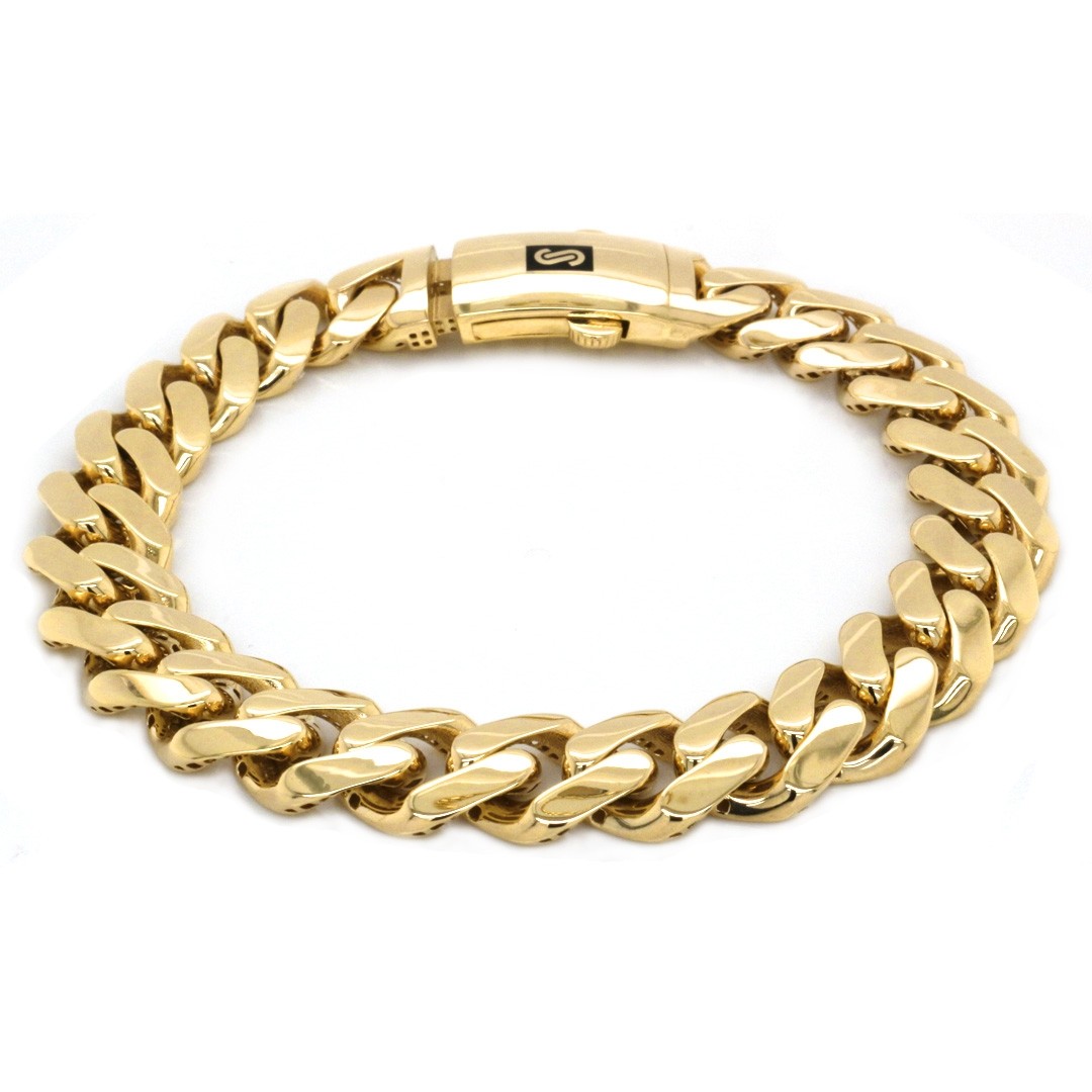 14k Yellow Gold Monaco Chain Hollow 11.3mm 8.75