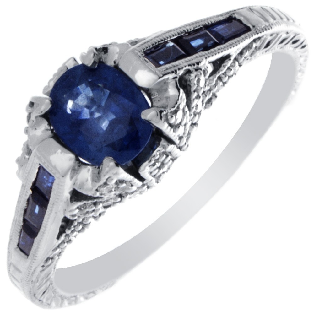 Blue sapphire ladies store ring