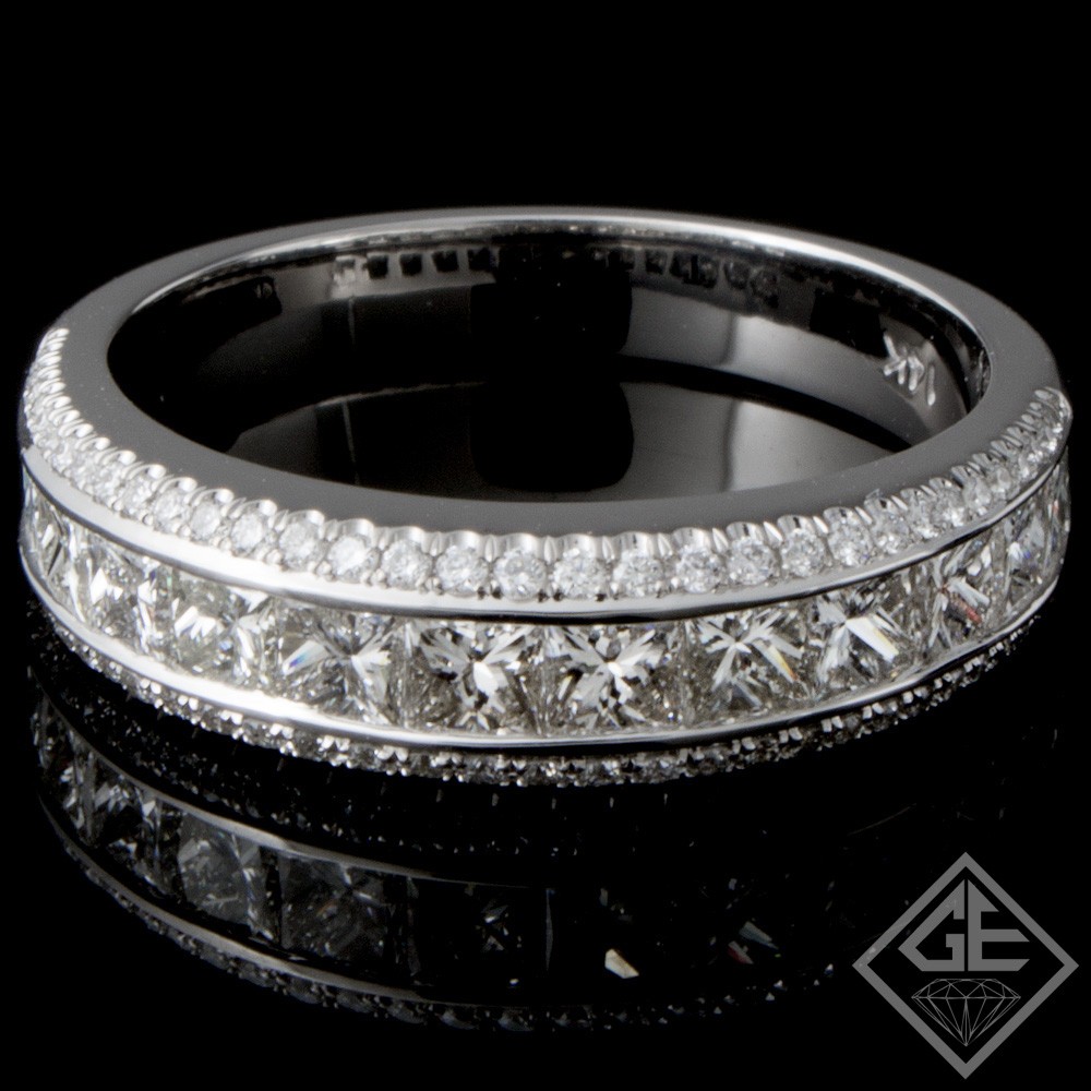 Details about   Bridal Set White Gold FN Diamond Engagement Ring 1.55 CT Princess Wedding Band 