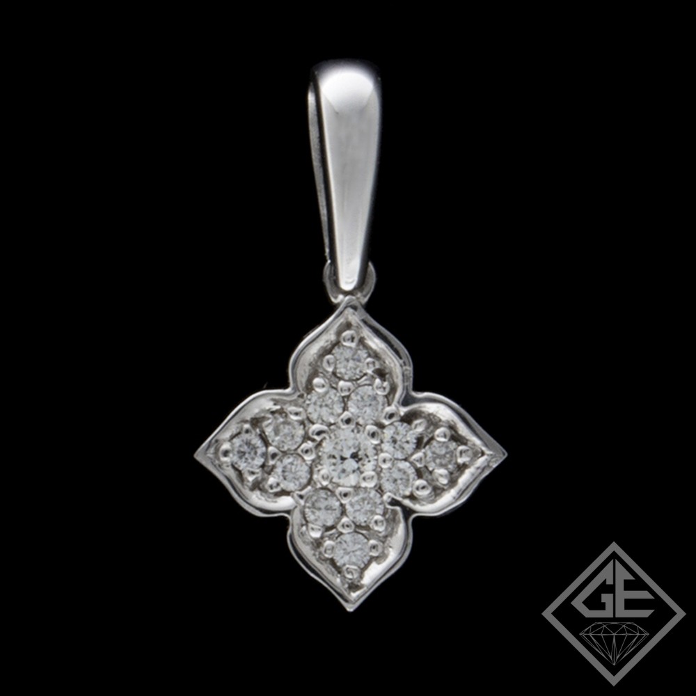LADIES PENDANT 0.25CT ROUND DIAMOND 14K WHITE GOLD LADIES PENDANT 0.25CT ROUND DIAMOND 14K WHITE GOLD