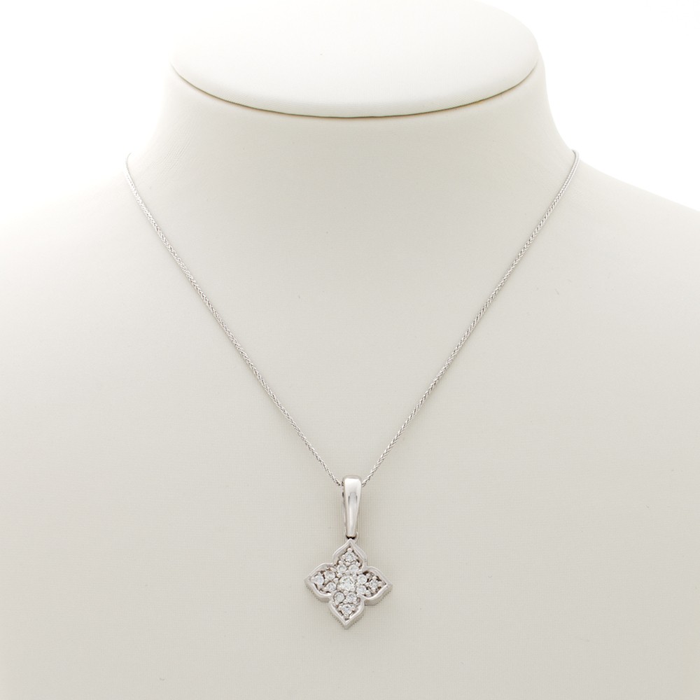 LADIES PENDANT 0.25CT ROUND DIAMOND 14K WHITE GOLD LADIES PENDANT 0.25CT ROUND DIAMOND 14K WHITE GOLD