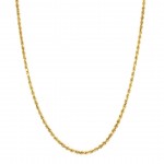 14k Yellow Gold Diamond Cut Rope 2mm, 20" Chain Necklace