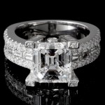 Ladies Custom Asscher Cut Diamond Engagement Ring