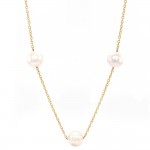 Ladies Akoya Pearl Necklace in 14k Yellow Gold