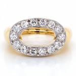 Ladies 1.03 CTWT Round Cut Diamond Vintage Ring in 18k YG and Platinum