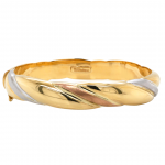 14k Tricolor Gold 10.60MM Bangle Bracelet