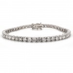 14k White Gold 8.26 Ct. Tw. Round Brilliant Cut Diamond Tennis Bracelet