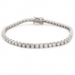 14k White Gold 5.60 Ct. Tw. Round Brilliant Cut Lab Grown Diamond Tennis Bracelet