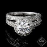 Ladies Diamond Bridal Set Ring with 0.36 carat Round Brilliant cut side diamonds