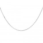 14k White Gold Rolo 1mm, 16" Chain Necklace