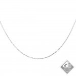 14k White Gold Diamond Cut Cable 1mm, 16" Chain Necklace
