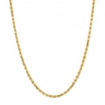 14k Yellow Gold Diamond Cut Rope Chain 3mm, 20" Necklace