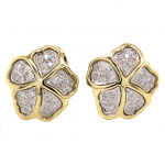 14k Two-Tone Gold 0.50 Ct. Tw. Round Brilliant Cut Diamond Flower Fashion Earrings
