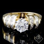 Princess Cut Natural Diamond Engagement Ring in 14k Yellow Gold