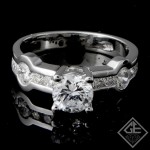 14k White Gold 0.25cts Round Brilliant Cut Diamond Channel Engagement Ring (Center Stone Sold Separately)