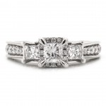 14k White Gold 0.66 Ct. Tw. Three-Stone Princess Cut Diamond Engagement Ring