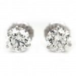 14k White Gold 4.54 Ct. Tw. Round Brilliant Diamonds on 3-Prong Martini Stud Earrings