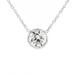 14k White Gold 1.28 ct. tw. Round Brilliant Cut Diamond Solitaire Necklace