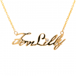 14k Yellow Gold Diamond Nameplate Necklace