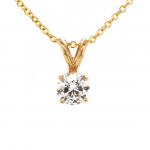 14k Yellow Gold 0.65ct Round Brilliant Diamond Soliatire Pendant