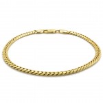 14k Yellow Gold Miami Cuban Link Chain 4mm, 8" Bracelet