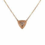 14k Rose Gold 0.37 Ct. Tw. Trilliant Cut Diamond Solitaire Necklace