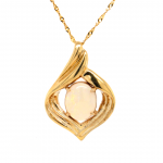 14k Yellow Gold Oval Opal Pendant
