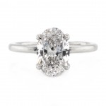 14k White Gold 1.70 cts Oval Brilliant Cut Diamond Solitaire Engagement Ring