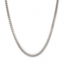 14k White Gold Franco 3.7mm, 24" Chain Necklace