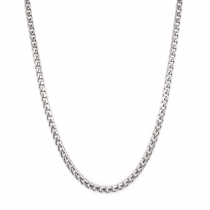 18k White Gold Franco 3.7mm, 24" Chain Necklace