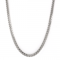 18k White Gold Franco 4.25mm, 24" Chain Necklace