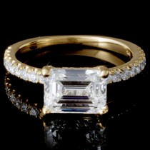 Ladies Custom 2.10 ct Emerald Cut Diamond Engagement Ring