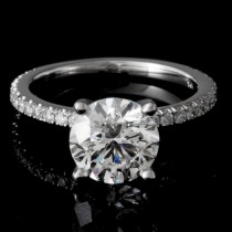 Ladies Custom Pave Set Diamond Engagement Ring