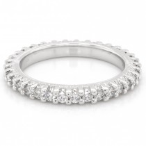 0.79 CTWT Round Cut Diamond Shared Prong Eternity Band in 14k White Gold