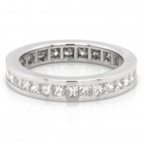 1.64 CTWT Princess Cut Diamond Channel Set Eternity Ring in 14k White Gold