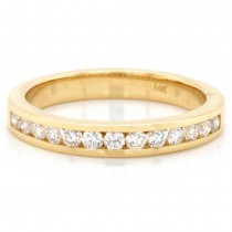 Ladies 0.33 CTWT Round Cut Diamond Channel Set Band in 14k Yellow Gold
