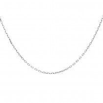 14k White Gold Diamond Cut Rolo 2.0mm, 18" Chain Necklace