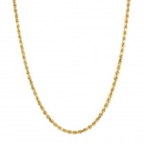 14k Yellow Gold Diamond Cut Rope Chain 3mm, 20" Necklace