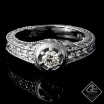 0.46 carat Round Brilliant Cut Diamond Engagement Ring 14k Gold