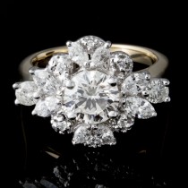 Custom two-toned diamond engagement ring
