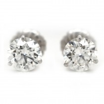 14k White Gold 4.54 Ct. Tw. Round Brilliant Diamonds on 3-Prong Martini Stud Earrings