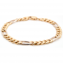 14k Yellow Gold 7mm, 8.25" Figaro Chain Bracelet