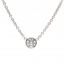 14k White Gold 0.25cts Round Brilliant Cut Diamond Solitaire Necklace