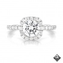 14k White Gold 1.66cts Round Brillant Cut Diamond Halo Engagement Ring (Center Stone Sold Separately)
