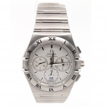 Mens Omega Constellation Chronograph Quartz White Dial